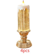 Rechargeable Color Electronic LED Waterproof Candle With Glitter Color Changing LED Candle Home Decor