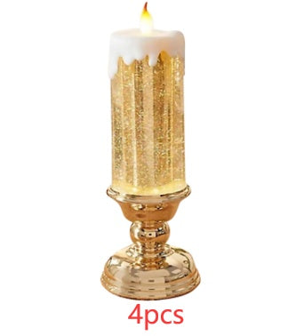 Rechargeable Color Electronic LED Waterproof Candle With Glitter Color Changing LED Candle Home Decor