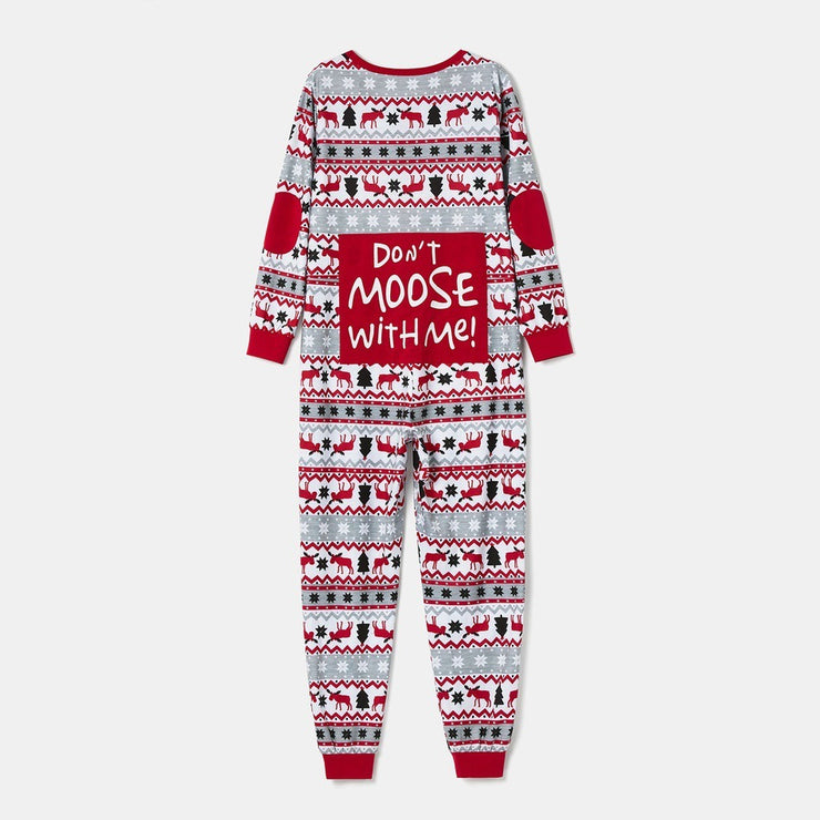 Parent-child Christmas one-piece pajamas