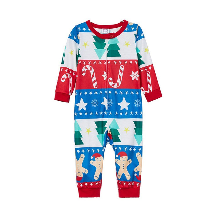 Parent-child Christmas one-piece pajamas