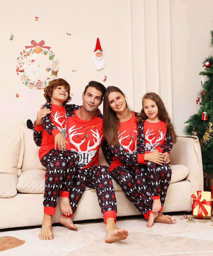 New Letter Snowflake Deer Christmas Parent-child Suit Printed Homewear Pajamas