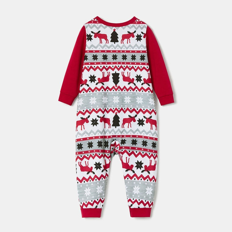 Parent-child Christmas one-piece pajamas