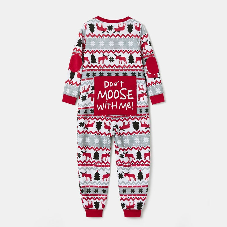 Parent-child Christmas one-piece pajamas