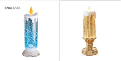 Rechargeable Color Electronic LED Waterproof Candle With Glitter Color Changing LED Candle Home Decor