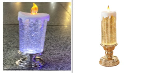 Rechargeable Color Electronic LED Waterproof Candle With Glitter Color Changing LED Candle Home Decor