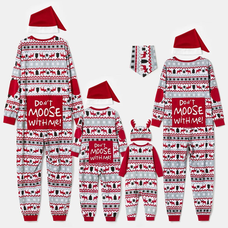 Parent-child Christmas one-piece pajamas