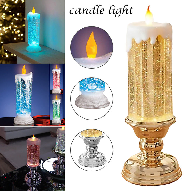 Rechargeable Color Electronic LED Waterproof Candle With Glitter Color Changing LED Candle Home Decor