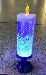 Rechargeable Color Electronic LED Waterproof Candle With Glitter Color Changing LED Candle Home Decor