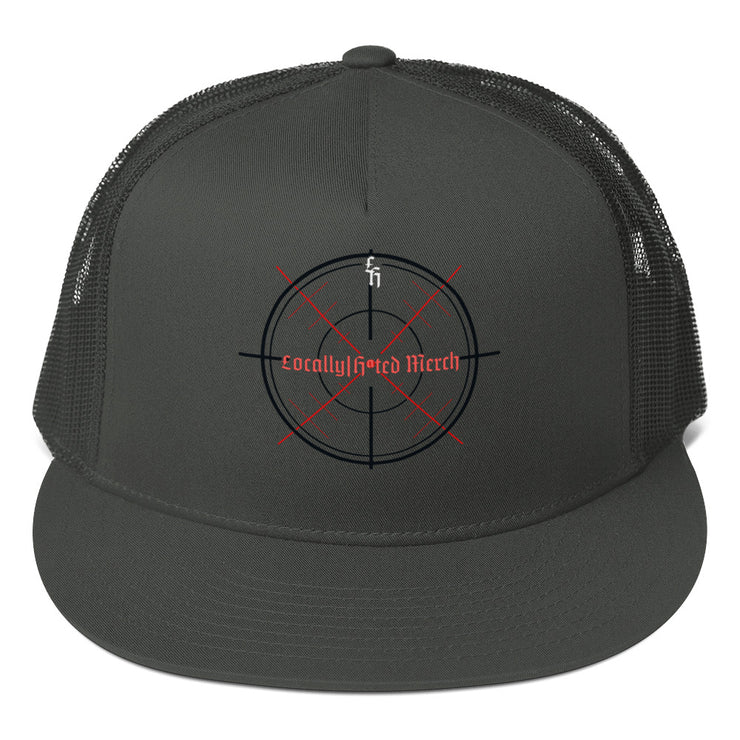 Locally Hated Merch - Red Crosshair -Trucker Cap 