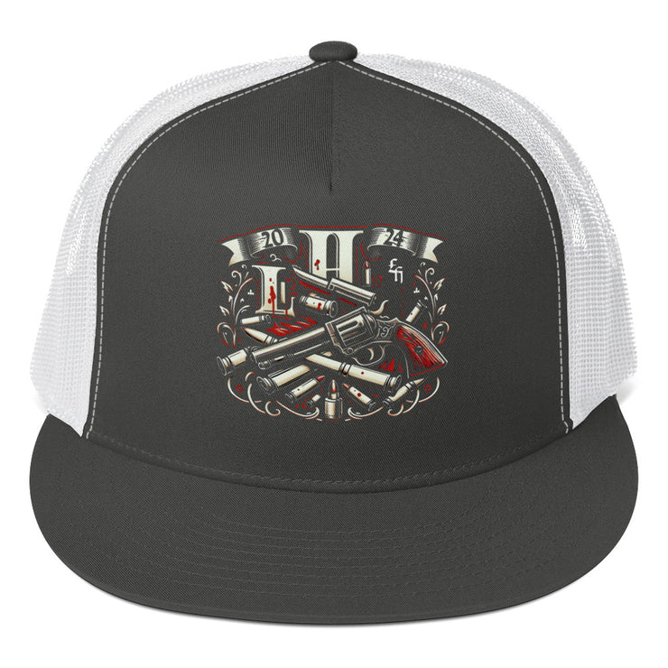 Locally Hated Merch - Red Gun Logo - Trucker Cap 