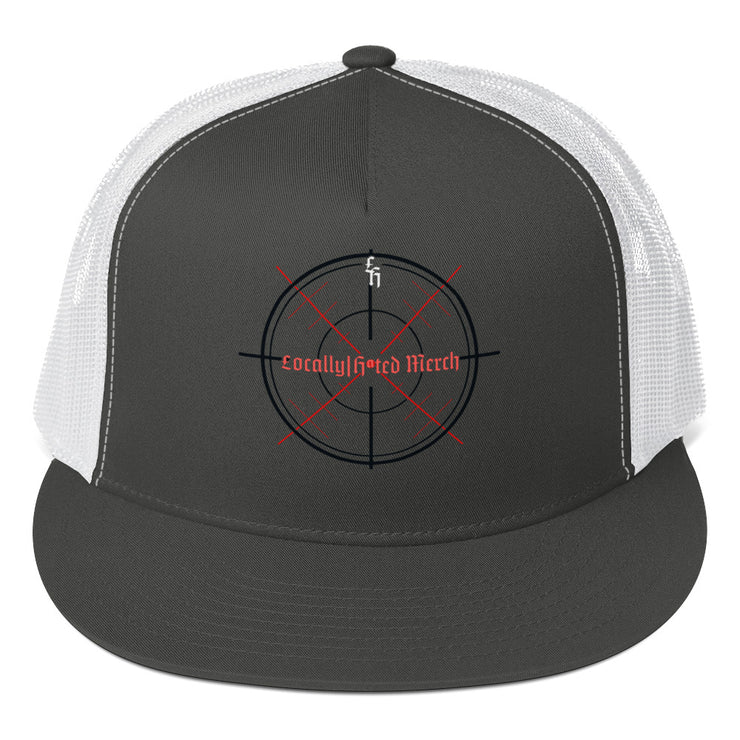 Locally Hated Merch - Red Crosshair -Trucker Cap 