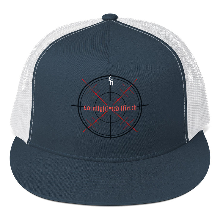 Locally Hated Merch - Red Crosshair -Trucker Cap 