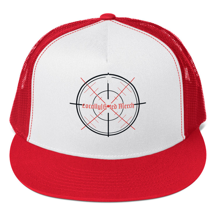 Locally Hated Merch - Red Crosshair -Trucker Cap 