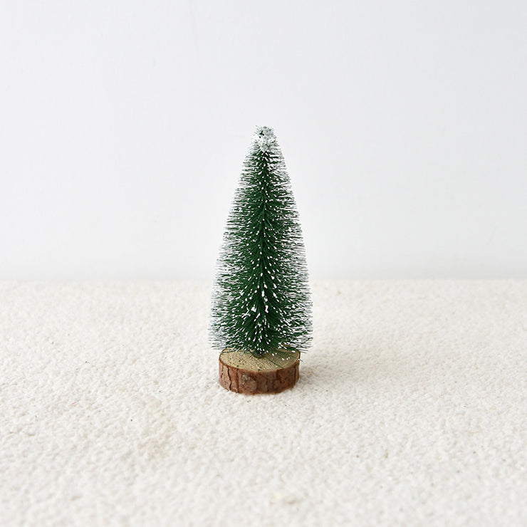 Mini Christmas Tree with Pine Needles Flocking Christmas Tree with White Cedar Tabletop Small Christmas Tree Tabletop Decoration