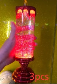 Rechargeable Color Electronic LED Waterproof Candle With Glitter Color Changing LED Candle Home Decor