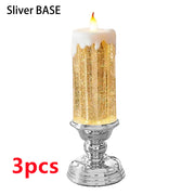 Rechargeable Color Electronic LED Waterproof Candle With Glitter Color Changing LED Candle Home Decor