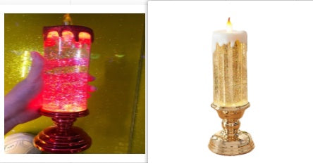 Rechargeable Color Electronic LED Waterproof Candle With Glitter Color Changing LED Candle Home Decor