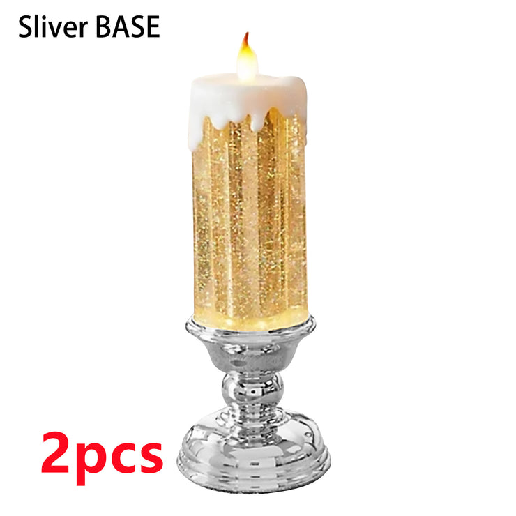 Rechargeable Color Electronic LED Waterproof Candle With Glitter Color Changing LED Candle Home Decor