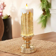 Rechargeable Color Electronic LED Waterproof Candle With Glitter Color Changing LED Candle Home Decor