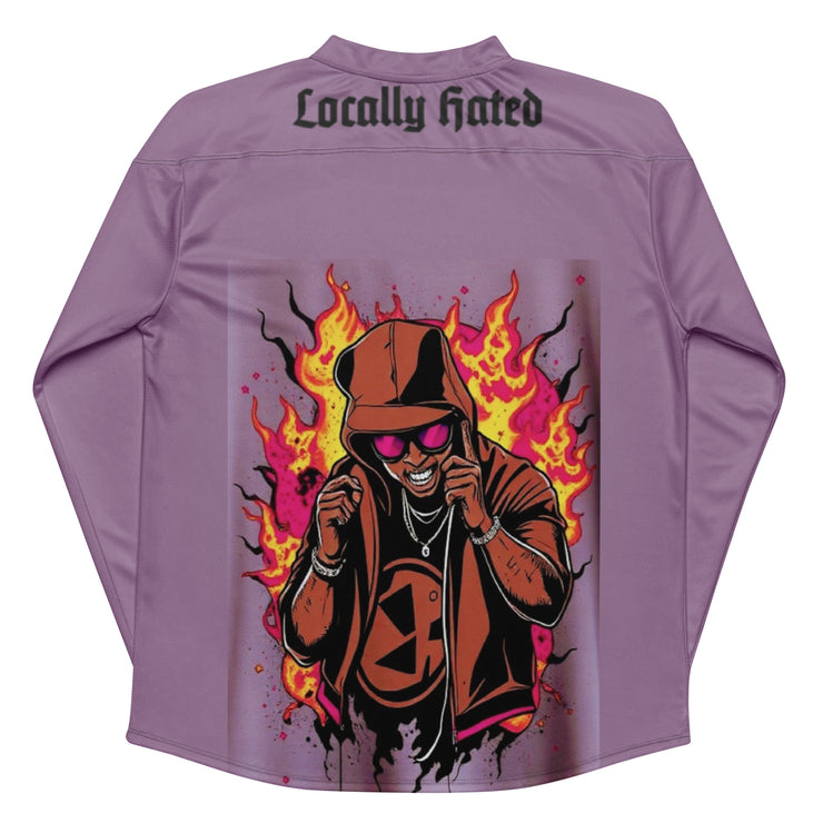 Locally Hated Merch - Pointing man in Hoodie - Hockey fan jersey 