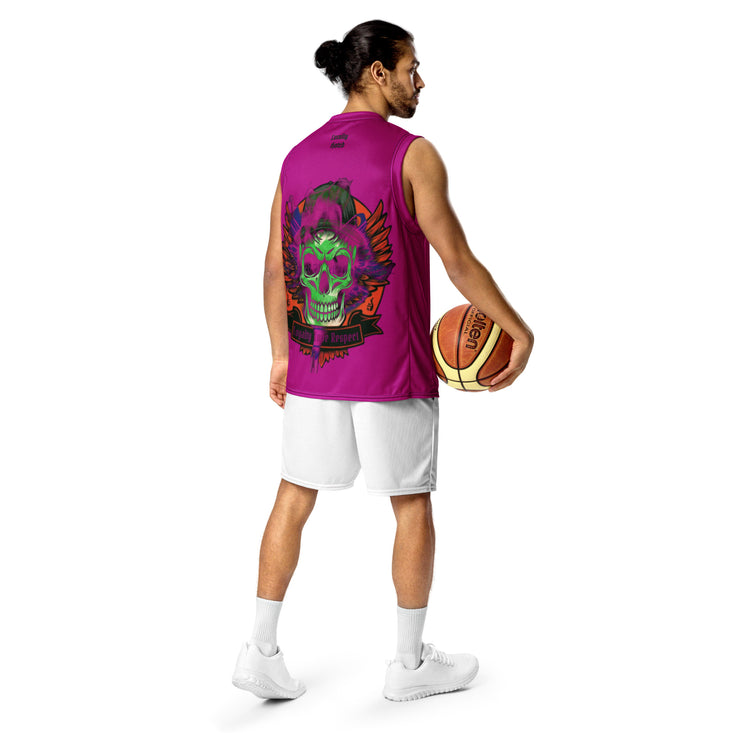 𝕷𝖔𝖈𝖆𝖑𝖑𝖞 𝕳𝖆𝖙𝖊𝖉 𝕸𝖊𝖗𝖈𝖍 - Loyalty Love Respect - Recycled unisex basketball jersey