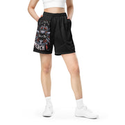 Locally Hated Merch - Red 2 Gun Skull Ride or Die - Unisex mesh shorts #1