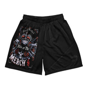 Locally Hated Merch - Red 2 Gun Skull Ride or Die - Unisex mesh shorts #1