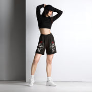 𝕷𝖔𝖈𝖆𝖑𝖑𝖞 𝕳𝖆𝖙𝖊𝖉 𝕸𝖊𝖗𝖈𝖍 - Blood Dripping Skull - Unisex mesh shorts #1