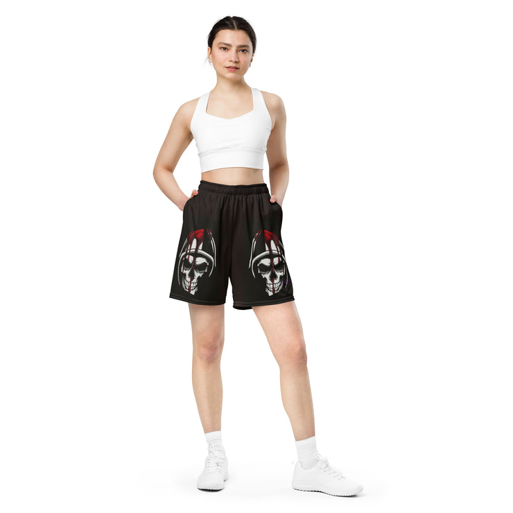 𝕷𝖔𝖈𝖆𝖑𝖑𝖞 𝕳𝖆𝖙𝖊𝖉 𝕸𝖊𝖗𝖈𝖍 - Blood Dripping Skull - Unisex mesh shorts 