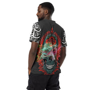 𝕷𝖔𝖈𝖆𝖑𝖑𝖞 𝕳𝖆𝖙𝖊𝖉 𝕸𝖊𝖗𝖈𝖍- Colourful Tribal Skull - Unisex sports jersey #1