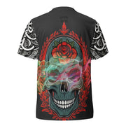 𝕷𝖔𝖈𝖆𝖑𝖑𝖞 𝕳𝖆𝖙𝖊𝖉 𝕸𝖊𝖗𝖈𝖍- Colourful Tribal Skull - Unisex sports jersey #1