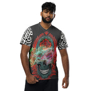 𝕷𝖔𝖈𝖆𝖑𝖑𝖞 𝕳𝖆𝖙𝖊𝖉 𝕸𝖊𝖗𝖈𝖍- Colourful Tribal Skull - Unisex sports jersey #1