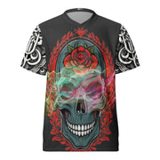 𝕷𝖔𝖈𝖆𝖑𝖑𝖞 𝕳𝖆𝖙𝖊𝖉 𝕸𝖊𝖗𝖈𝖍- Colourful Tribal Skull - Unisex sports jersey #1