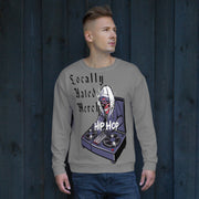 Locally Hated Merch - Gray Evil D.J - Unisex Sweatshirt #1