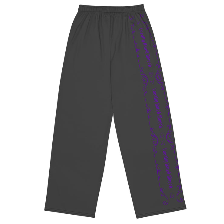 Locally Hated Merch - Purple Line Logo - All-over print unisex wide-leg pants 