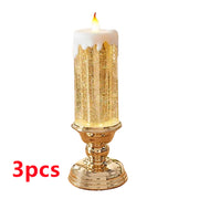 Rechargeable Color Electronic LED Waterproof Candle With Glitter Color Changing LED Candle Home Decor