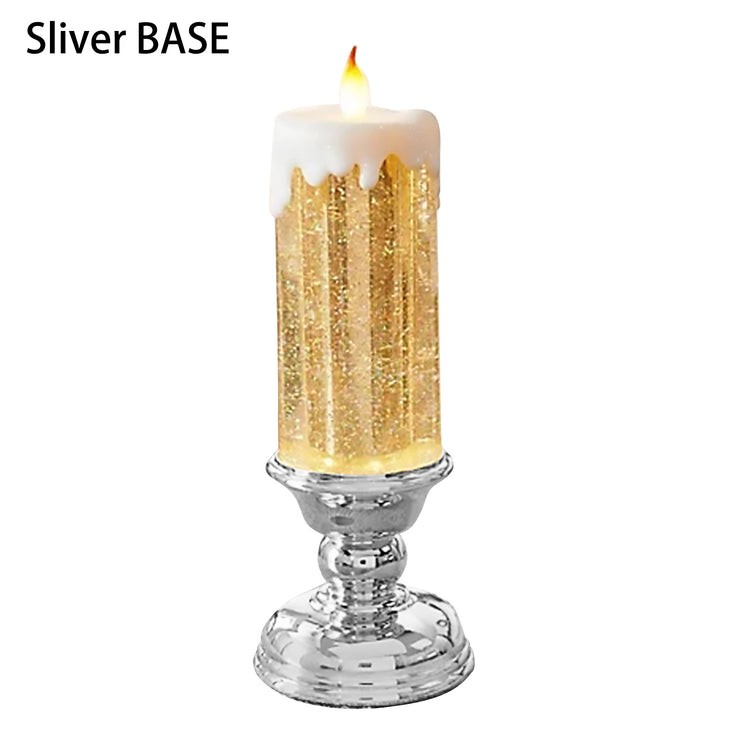 Rechargeable Color Electronic LED Waterproof Candle With Glitter Color Changing LED Candle Home Decor