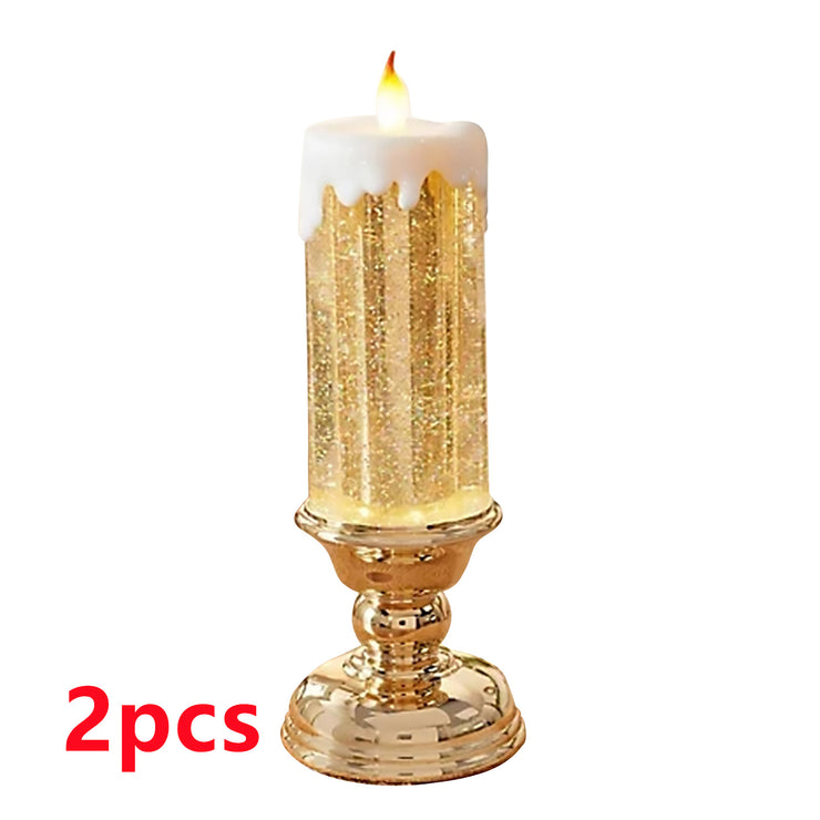 Rechargeable Color Electronic LED Waterproof Candle With Glitter Color Changing LED Candle Home Decor