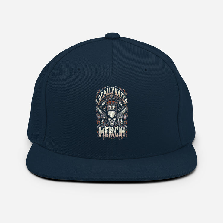 Locally Hated Merch - 2 Gun Skull Orange - Snapback Hat 