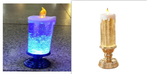 Rechargeable Color Electronic LED Waterproof Candle With Glitter Color Changing LED Candle Home Decor