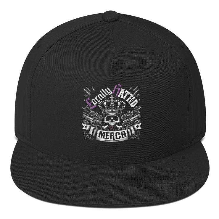 Locally Hated Mech - Skull with Crown - Flat Bill Cap 