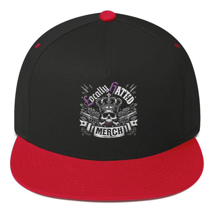 Locally Hated Mech - Skull with Crown - Flat Bill Cap 