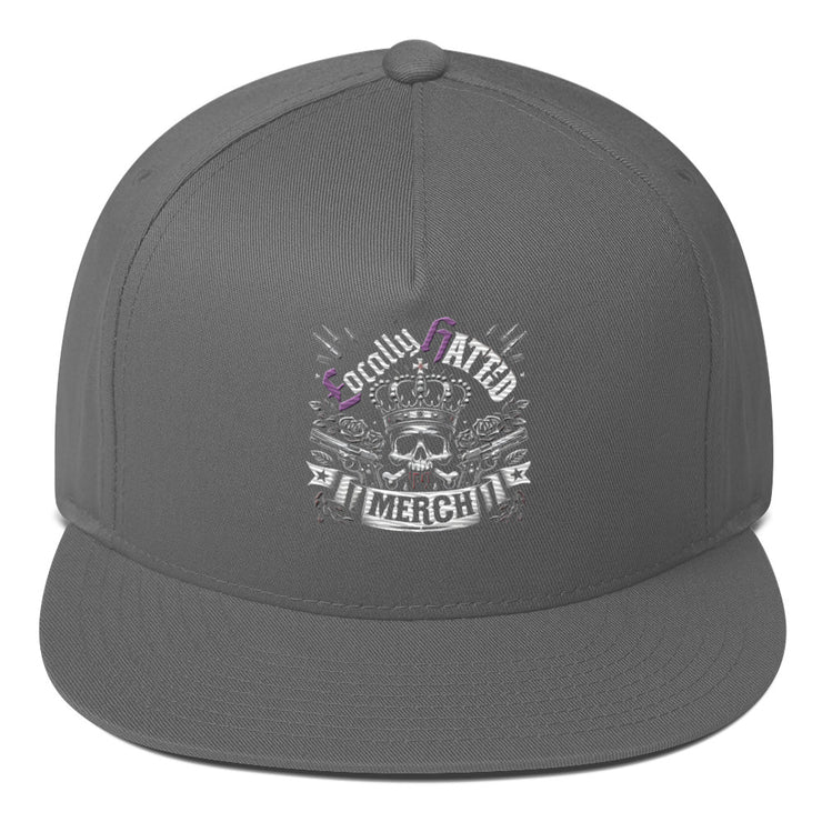 Locally Hated Mech - Skull with Crown - Flat Bill Cap 