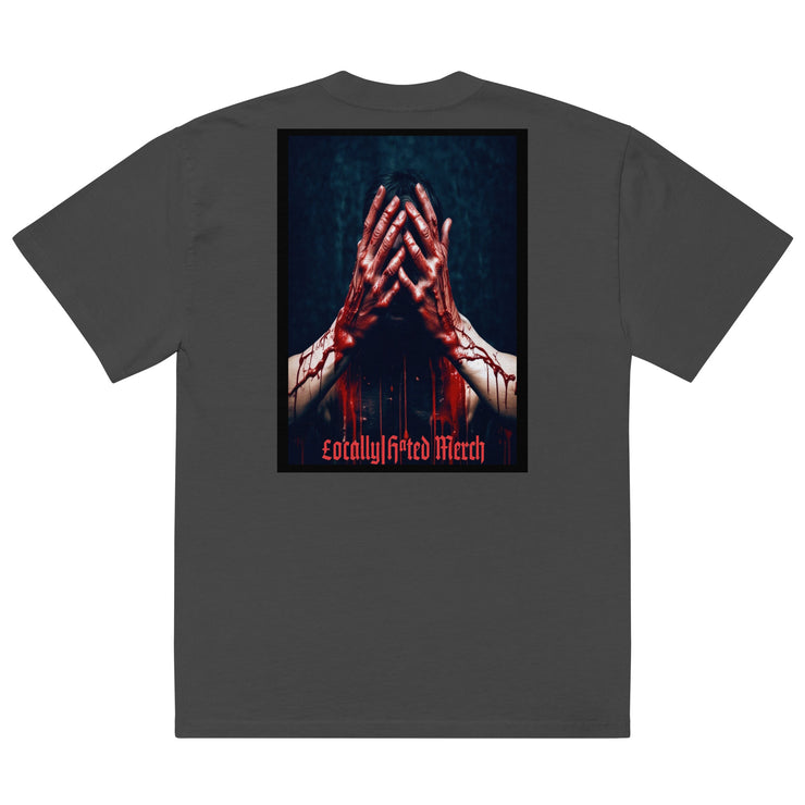 Locally Hated Merch - Blood Of Hip-Hop On our Hands - Oversized faded t-shirt 