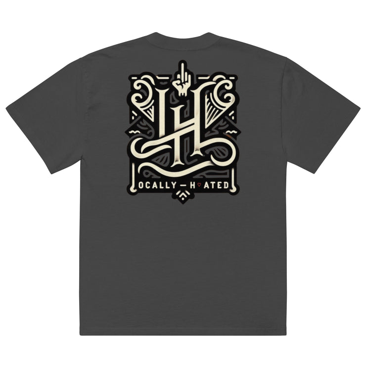 Locally Hated Merch - Middle Finger Logo - Oversized faded t-shirt 