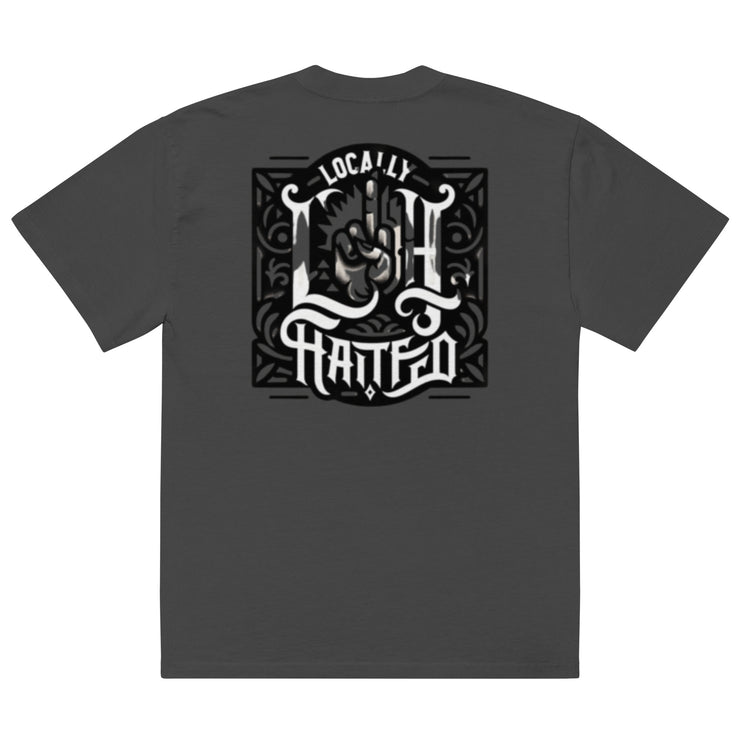 Locally Hated Merch - Middle Finger Logo - Oversized faded t-shirt 