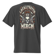 Locally Hated Merch - 2 Gun Skull Orange - Oversized faded t-shirt #1