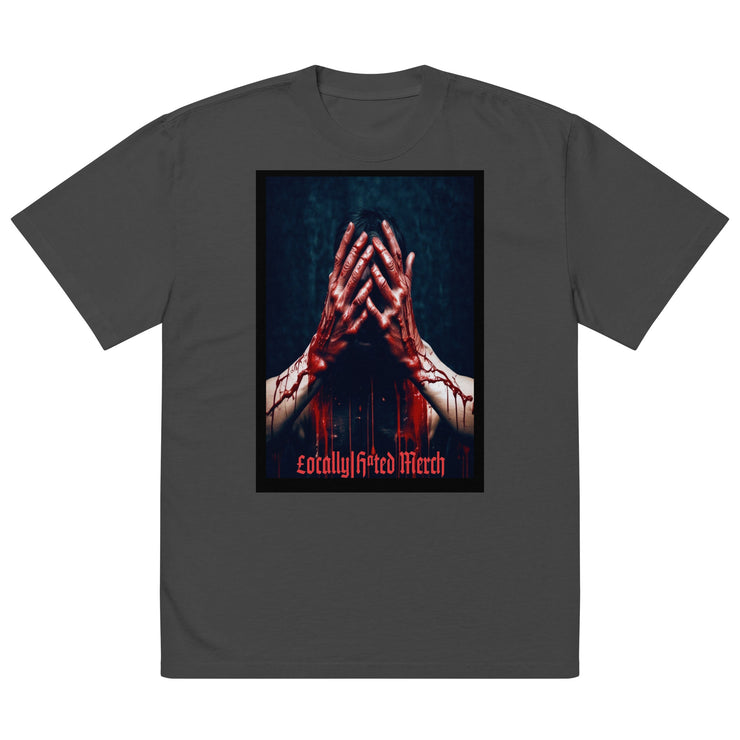 Locally Hated Merch - Blood Of Hip-Hop On our Hands - Oversized faded t-shirt 