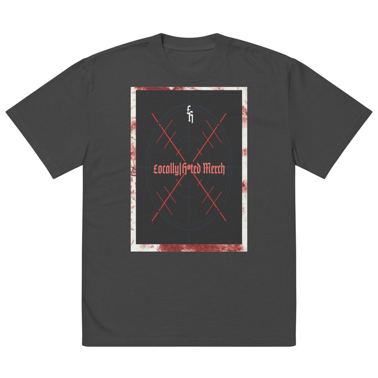 Locally Hated Merch - Red Cross Hair - Oversized faded t-shirt 