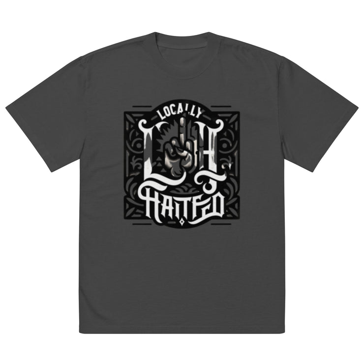 Locally Hated Merch - Middle Finger Logo - Oversized faded t-shirt 